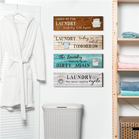 Laundry Room Decor Laundry Room Wooden Sign Funny Sign Wall Plaque Rustic - Picture 6 of 7